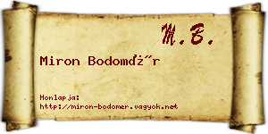 Miron Bodomér névjegykártya